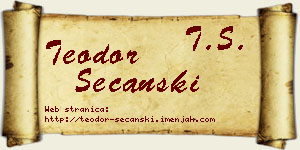 Teodor Sečanski vizit kartica